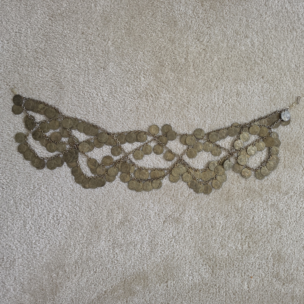 Belly Dance Coin Belt Large Balboa Coins Gold Tone 36” Waist - Picture 7 of 7